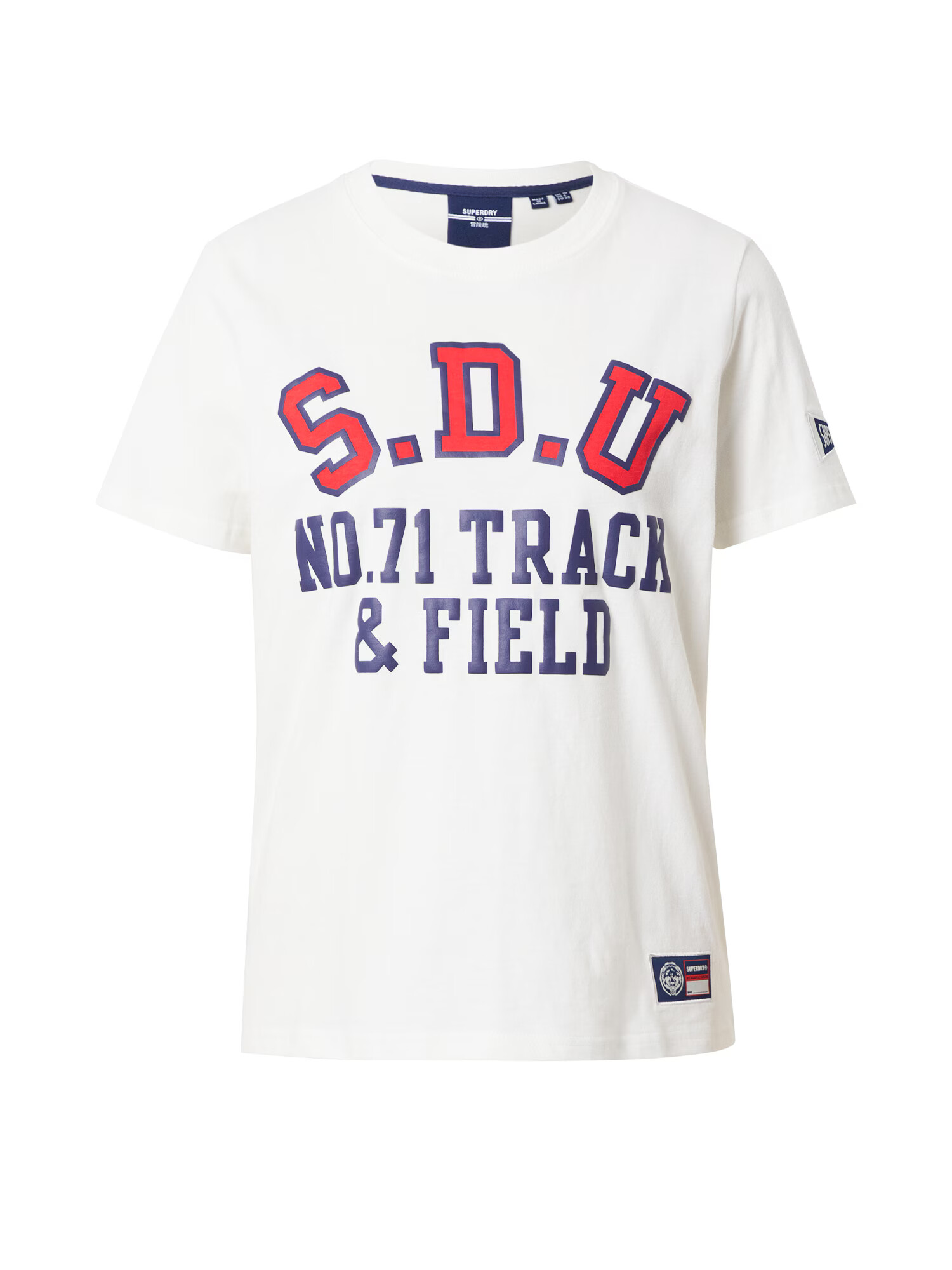 Superdry Тениска 'Collegiate Athletic Union' бяло / тъмносиньо / червено - Pepit.bg