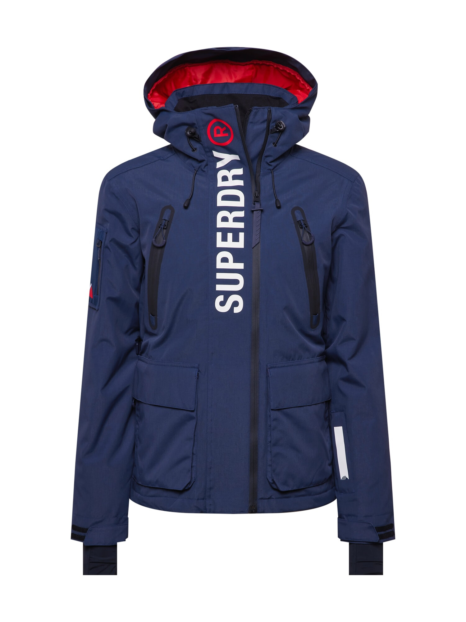 Superdry Snow Яке Outdoor 'Ultimate Rescue' морскосиньо / бяло / черно / червено - Pepit.bg