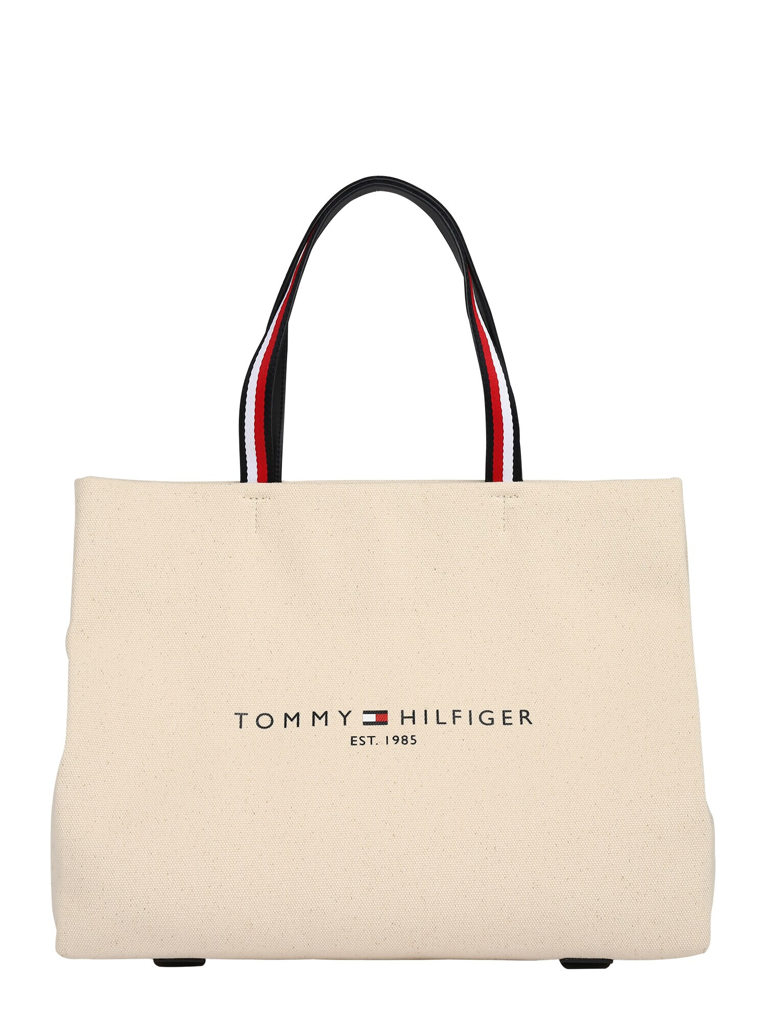 TOMMY HILFIGER "Чанта тип ""Shopper""" кремаво / тъмносиньо / бяло / червено - Pepit.bg