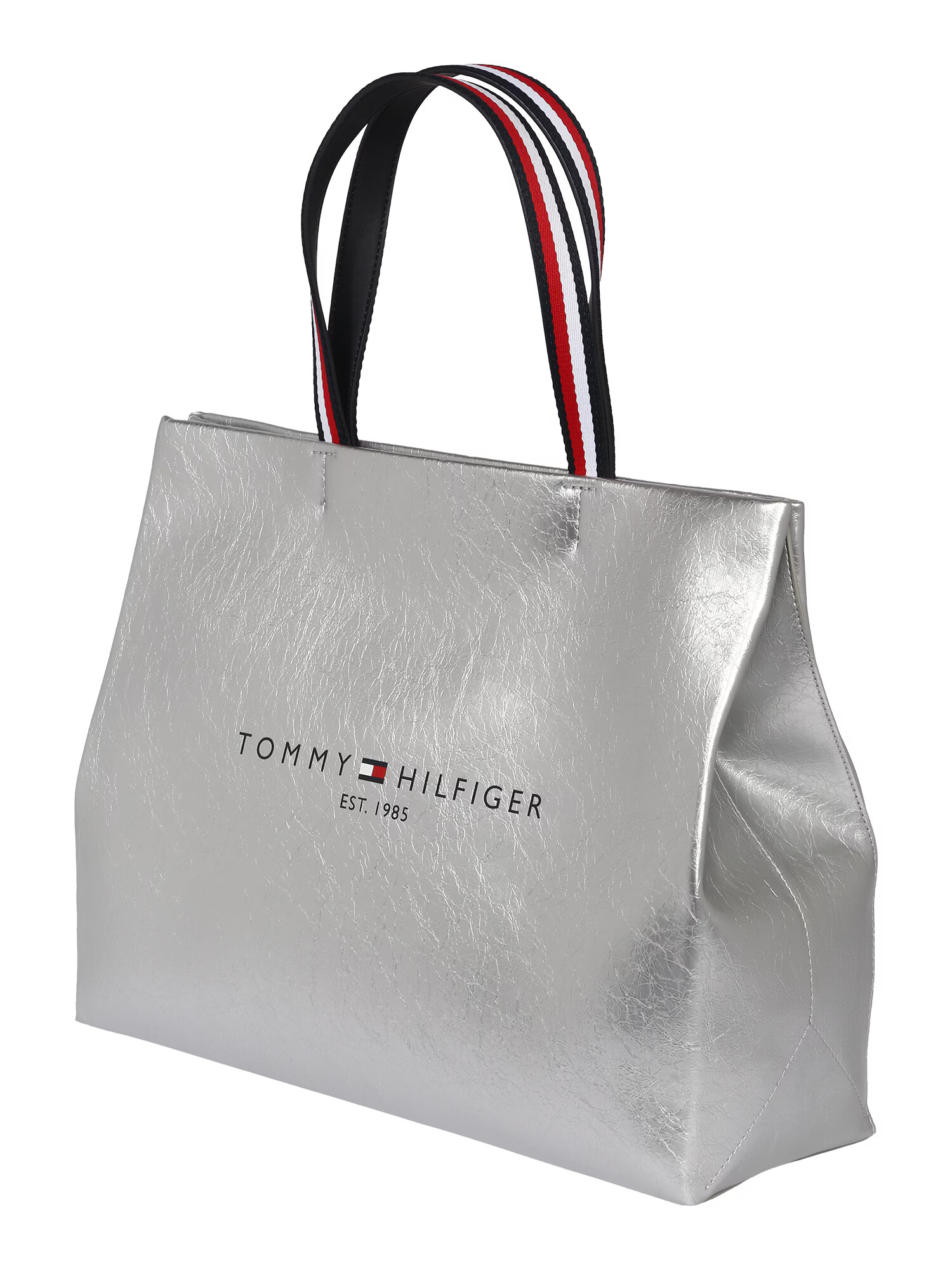 TOMMY HILFIGER "Чанта тип ""Shopper""" сребърно / бяло / червено / нейви синьо - Pepit.bg