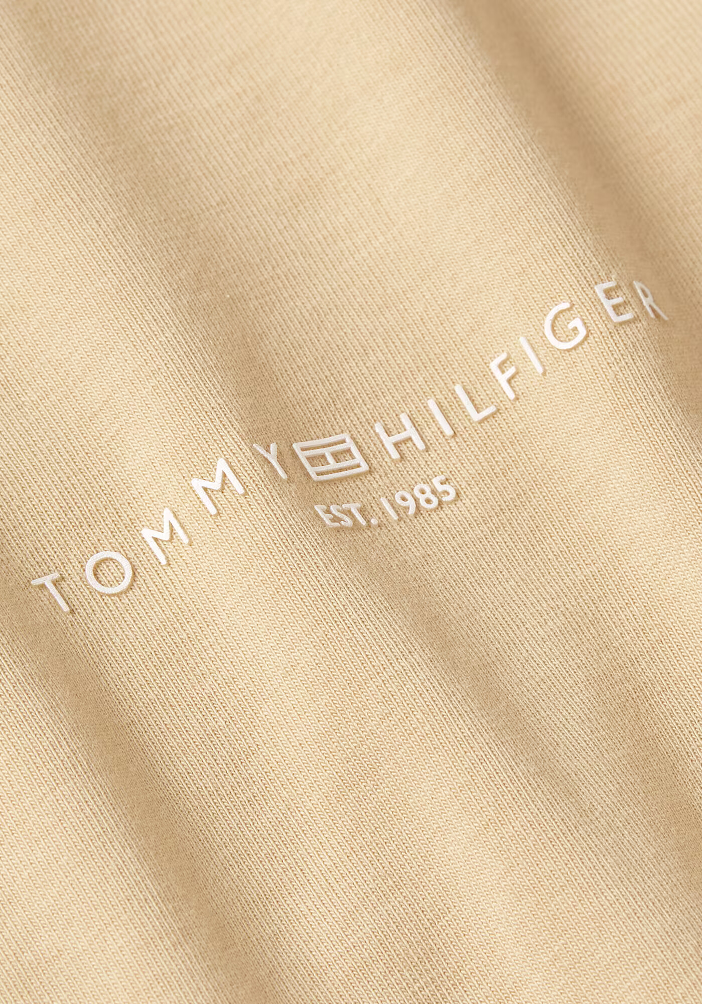 TOMMY HILFIGER Тениска '1985' бежово / бяло - Pepit.bg