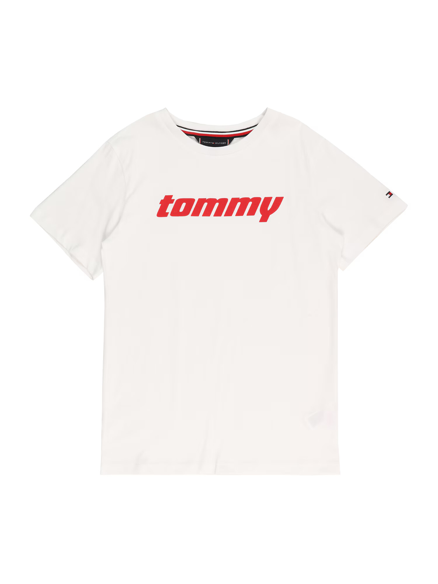 TOMMY HILFIGER Тениска бяло / светлочервено / нейви синьо - Pepit.bg