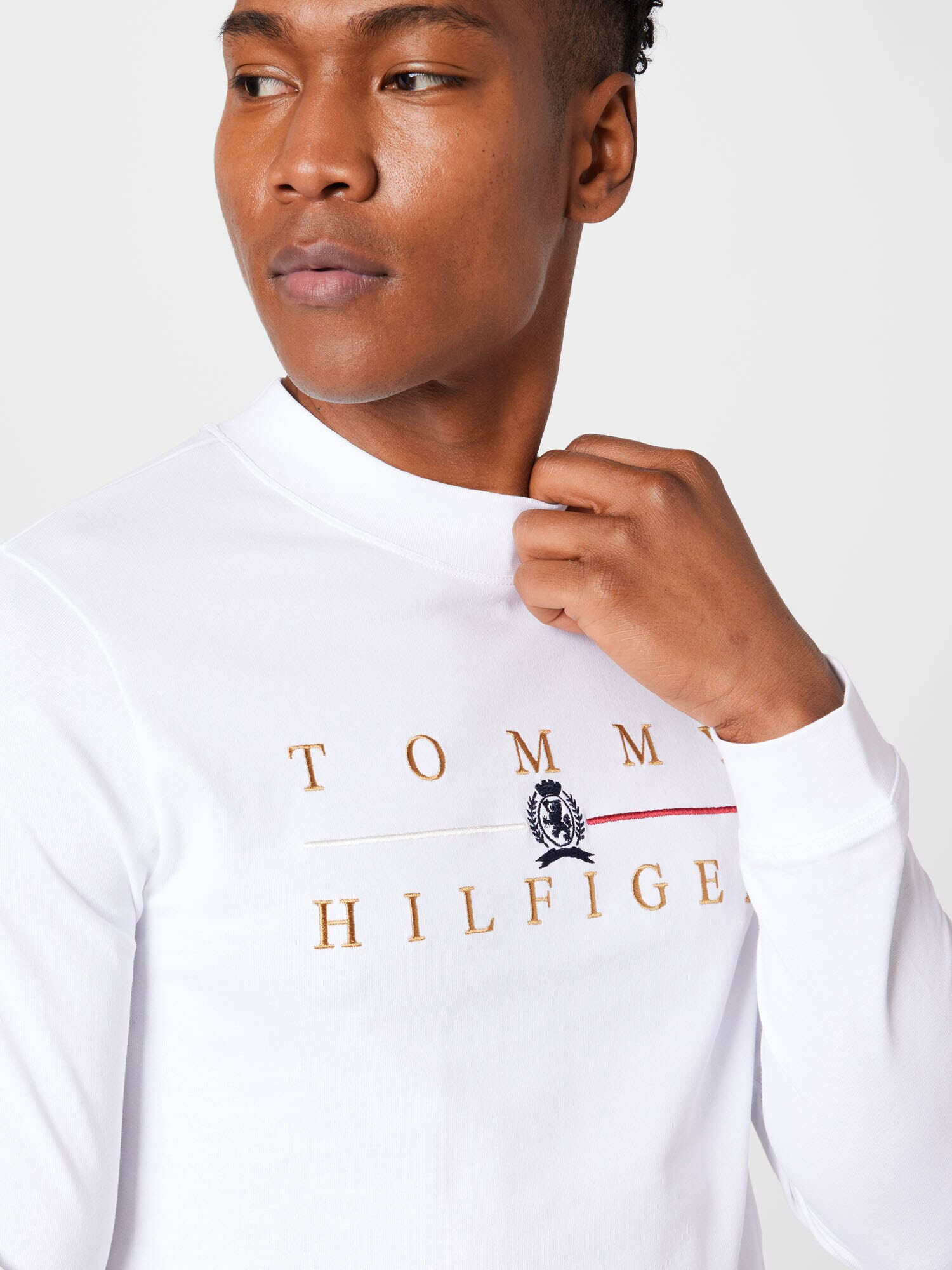 TOMMY HILFIGER Тениска златистожълто / бяло - Pepit.bg