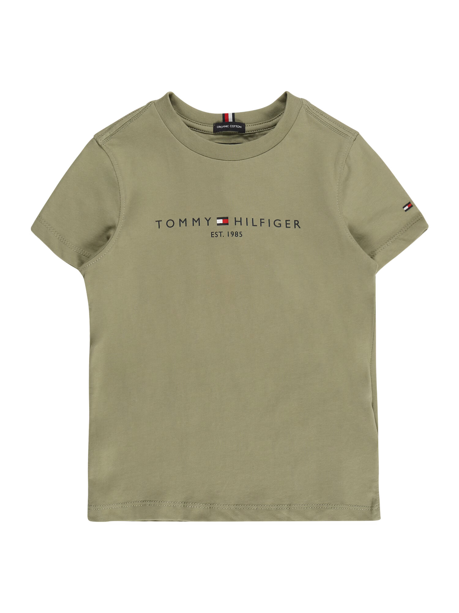 TOMMY HILFIGER Тениска 'ESSENTIAL' маслина / нощно синьо / бяло / червено - Pepit.bg