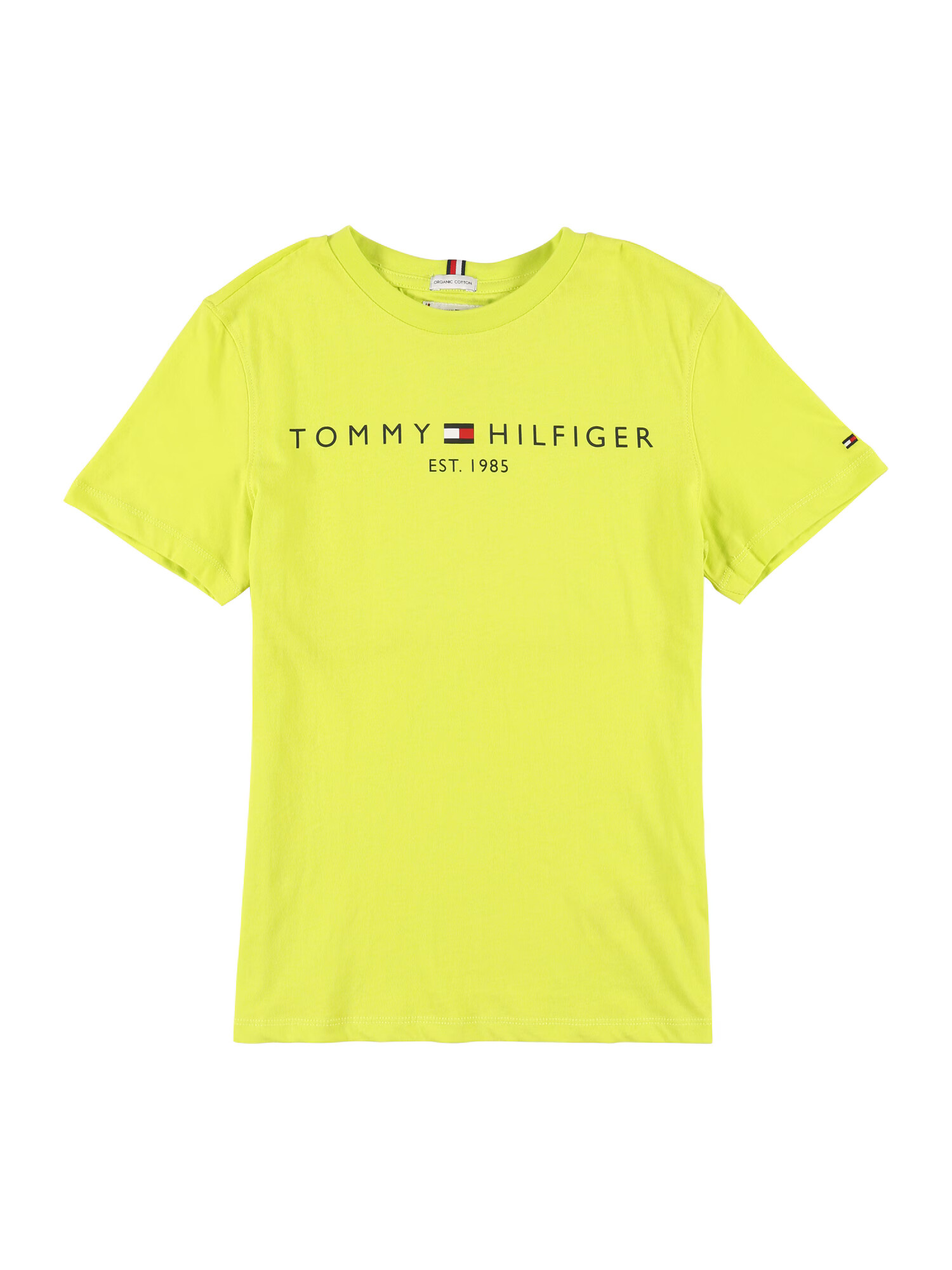 TOMMY HILFIGER Тениска неоново жълто / черно - Pepit.bg