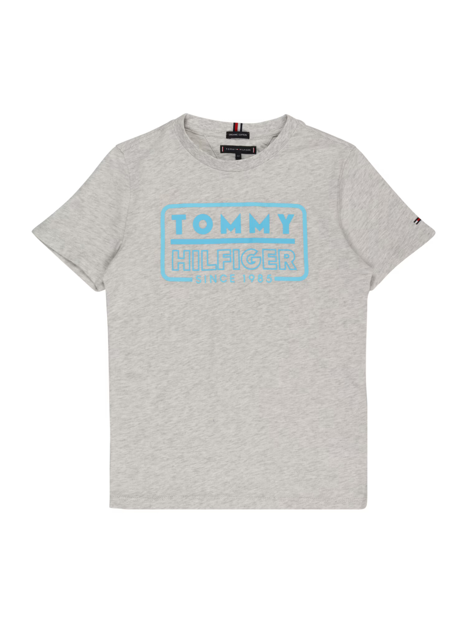 TOMMY HILFIGER Тениска сив меланж / тюркоазен - Pepit.bg