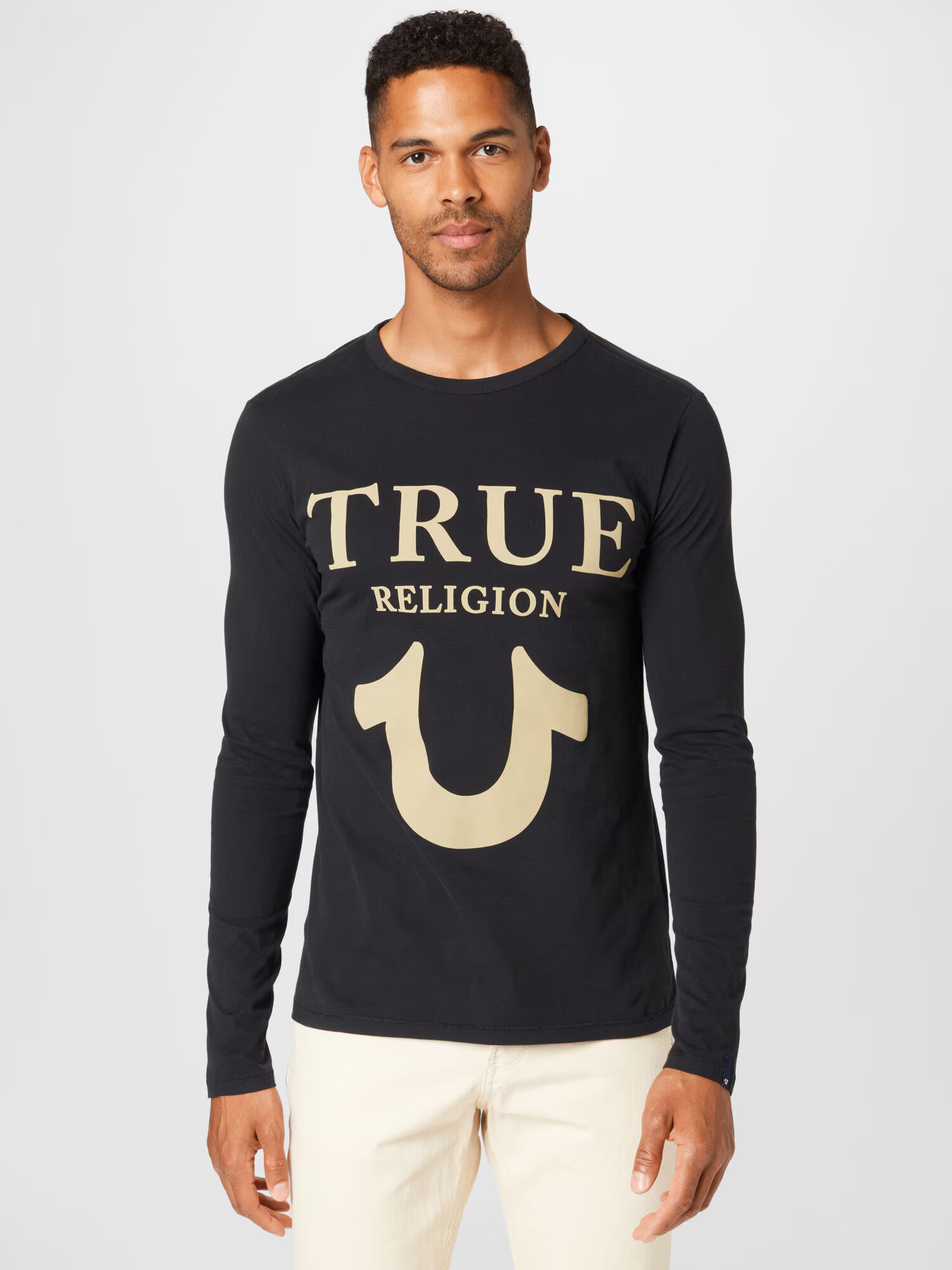 True Religion Тениска пастелно жълто / черно - Pepit.bg