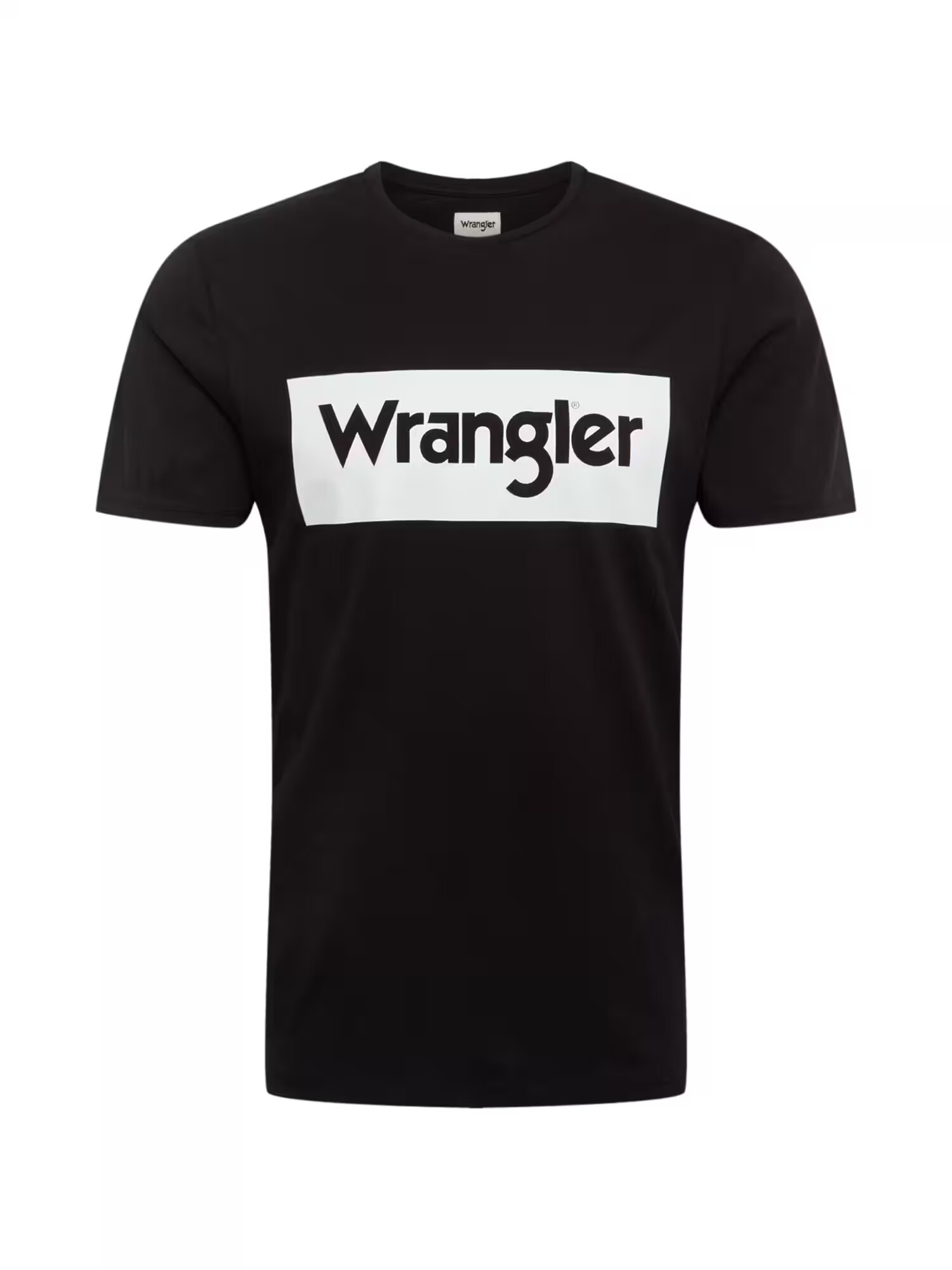 WRANGLER Тениска 'SS LOGO TEE' черно / бяло - Pepit.bg