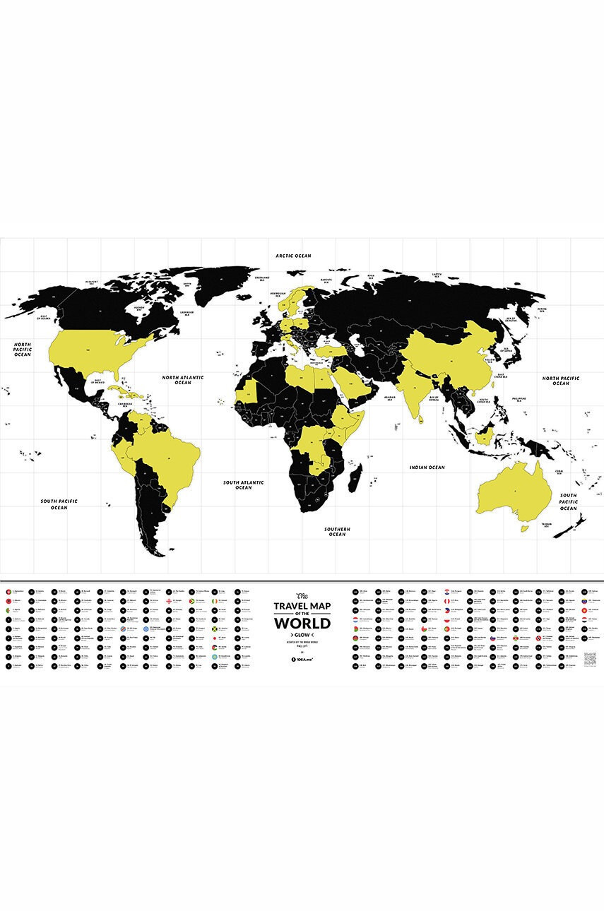 1DEA.me Скреч карта Travel Map - Glow World - Pepit.bg
