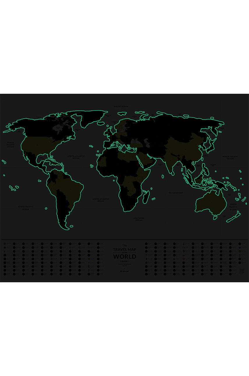 1DEA.me Скреч карта Travel Map - Glow World - Pepit.bg