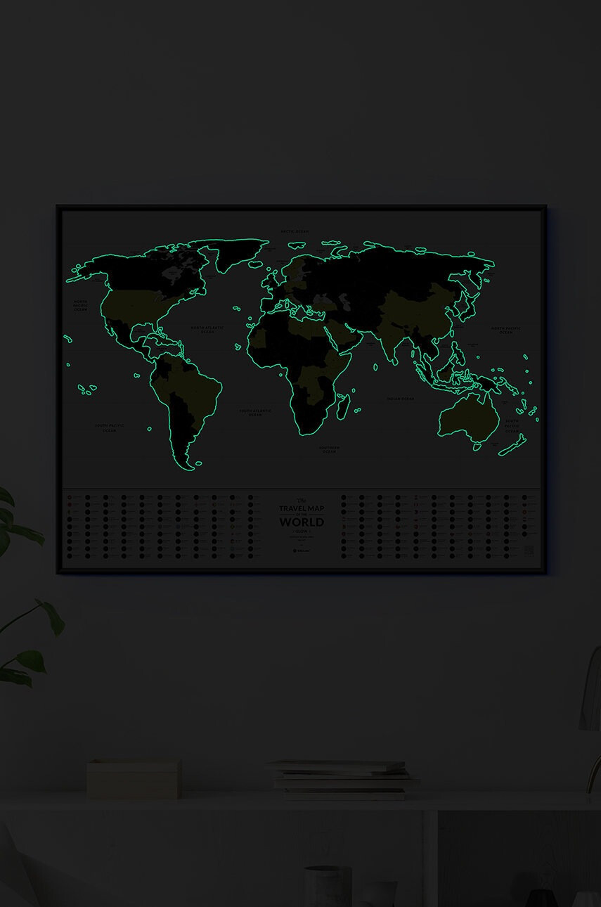 1DEA.me Скреч карта Travel Map - Glow World - Pepit.bg