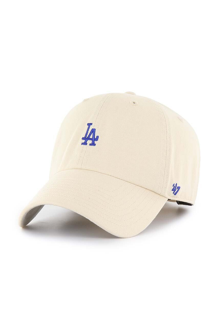 47brand Памучна шапка с козирка MLB Los Angeles Dodgers в бежово с апликация - Pepit.bg