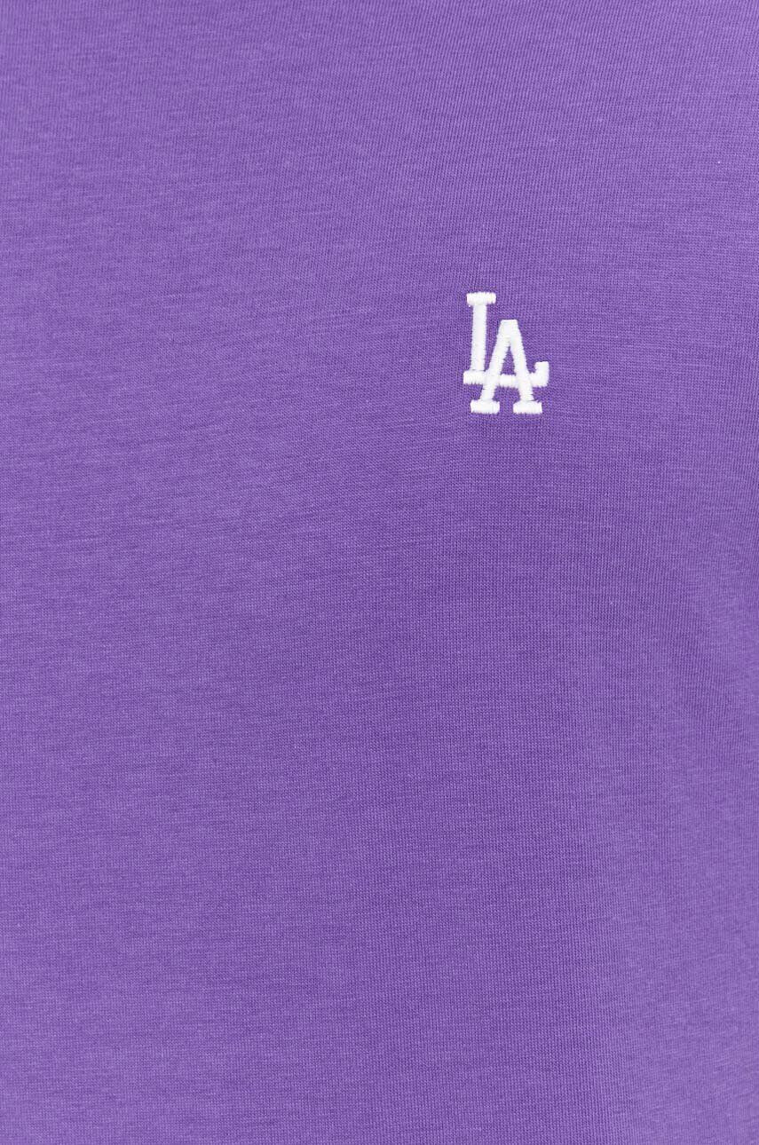 47brand Памучна тениска MLB Los Angeles Dodgers в лилаво с апликация - Pepit.bg