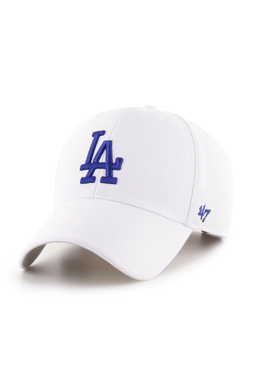 47brand Шапка MLB Los Angeles Dodgers в бяло с апликация - Pepit.bg