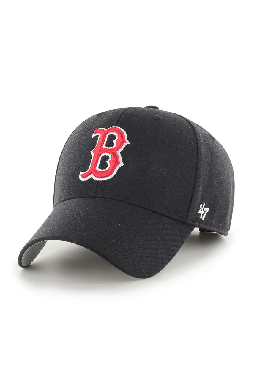47brand Шапка MLB Boston Red Socks в черно с апликация - Pepit.bg