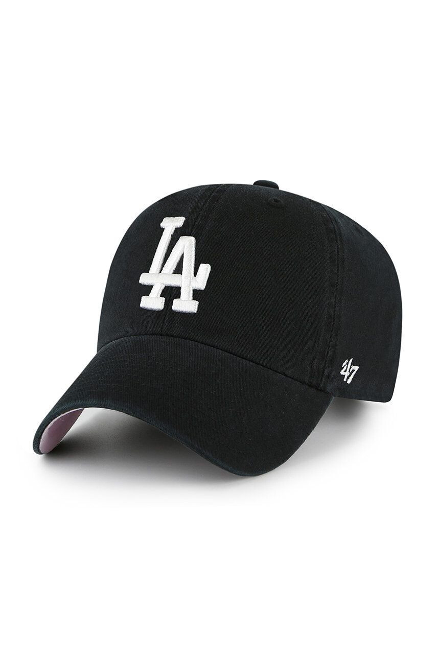 47brand Шапка Los Angeles Dodgers в лилаво с апликация - Pepit.bg