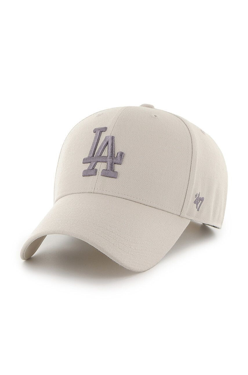 47brand Шапка Los Angeles Dodgers в сиво с апликация - Pepit.bg