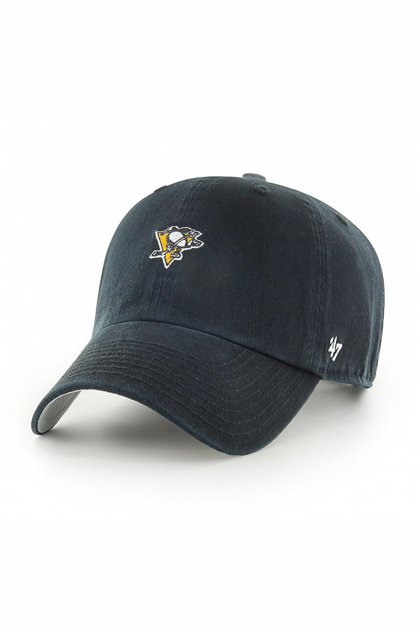 47brand Шапка Pittsburgh Penguins в черно с апликация - Pepit.bg