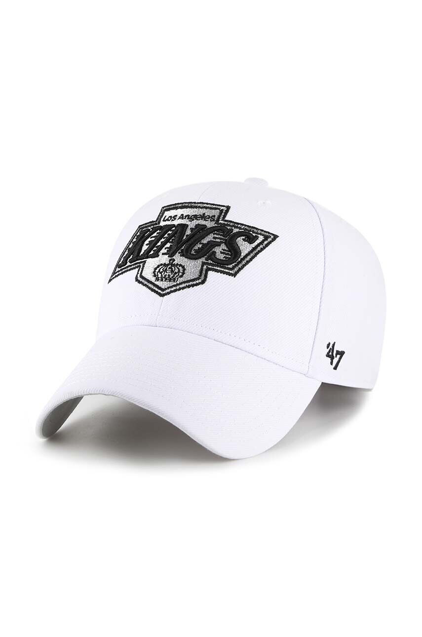 47brand Шапка с козирка с вълна NHL Los Angeles Kings Vintage в бяло с апликация - Pepit.bg