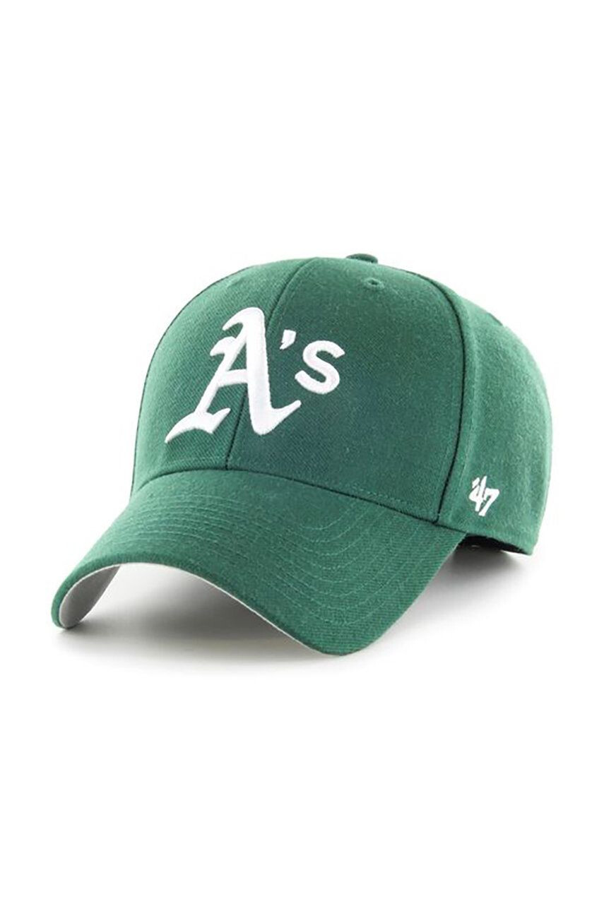 47brand Шапка с вълна MLB Oakland Athletics в зелено с апликация - Pepit.bg