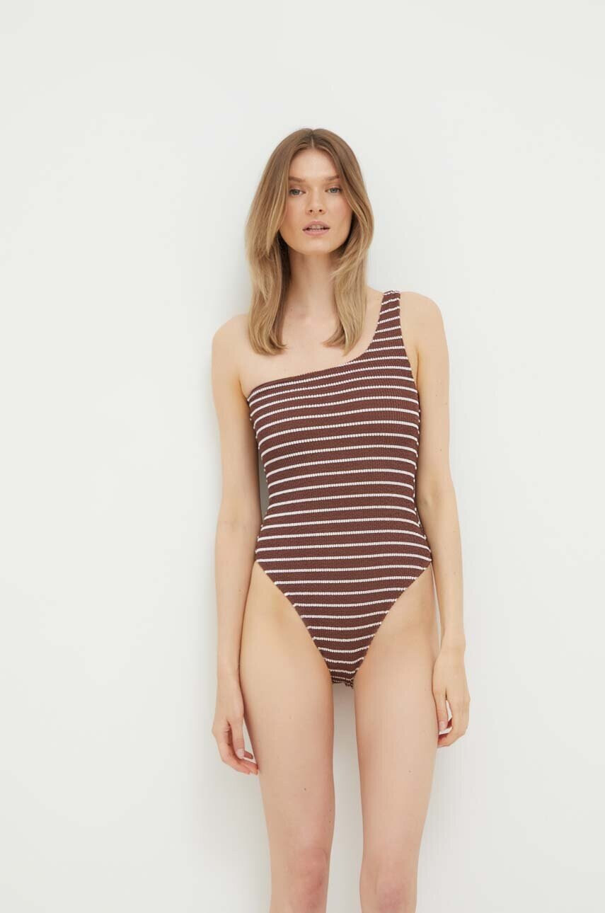 Abercrombie & Fitch Бански костюм в кафяво с меки чашки - Pepit.bg