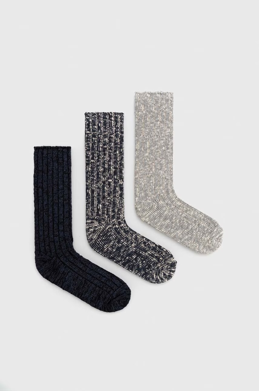 Abercrombie & Fitch Чорапи (3 броя) в тъмносиньо - Pepit.bg