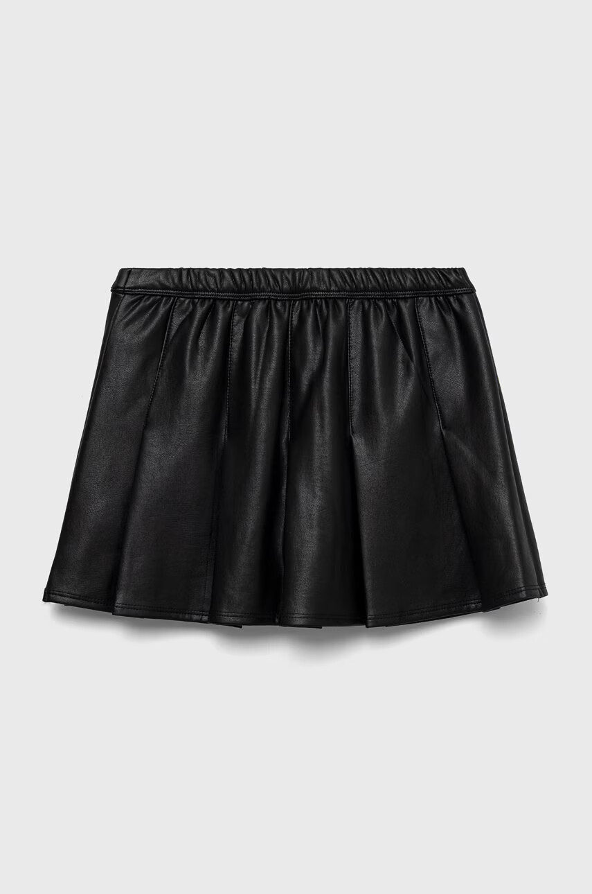 Abercrombie & Fitch Детска пола в черно къс модел разкроен модел - Pepit.bg