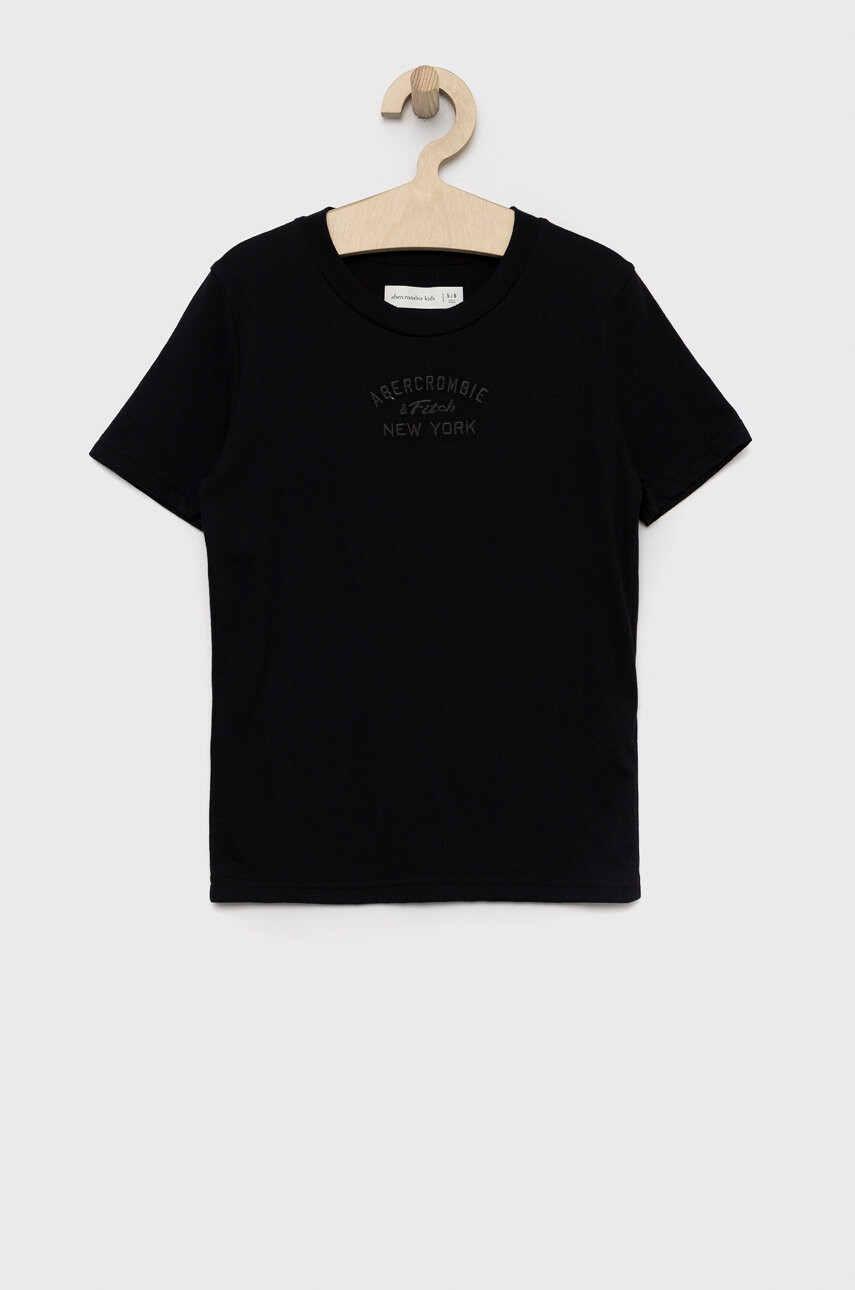 Abercrombie & Fitch Детска тениска в черно с апликация - Pepit.bg