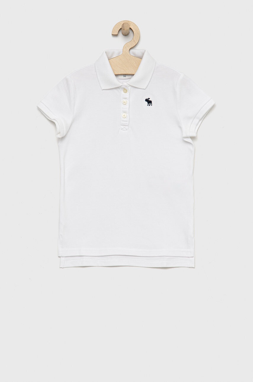 Abercrombie & Fitch Детска тениска с яка в бяло - Pepit.bg