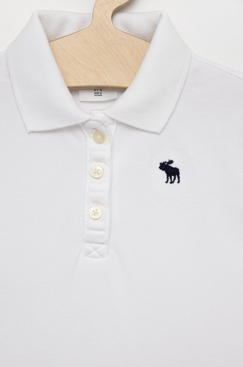 Abercrombie & Fitch Детска тениска с яка в бяло - Pepit.bg
