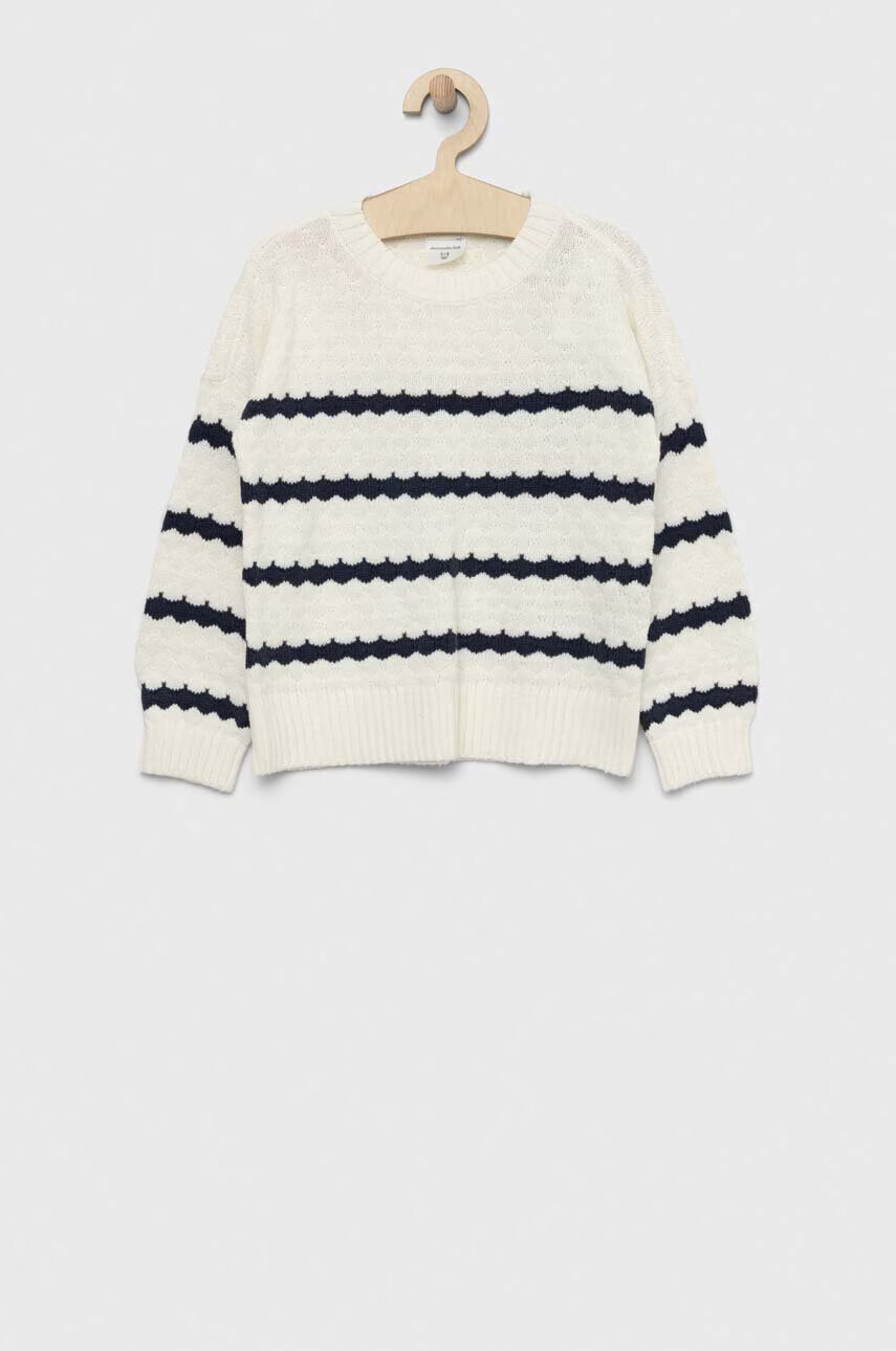 Abercrombie & Fitch Детски пуловер в бяло от лека материя - Pepit.bg