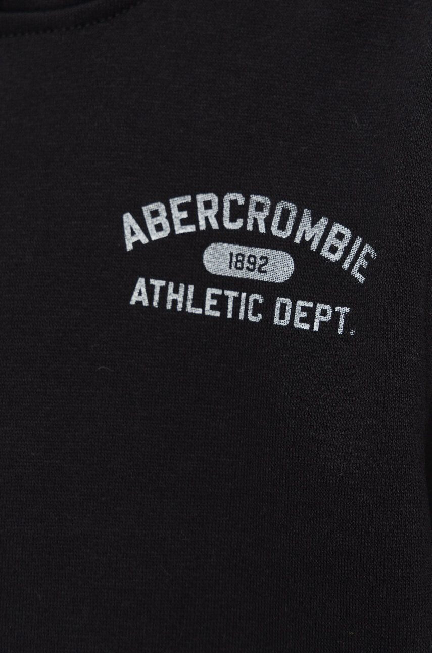 Abercrombie & Fitch Детски суичър в черно с качулка с изчистен дизайн - Pepit.bg