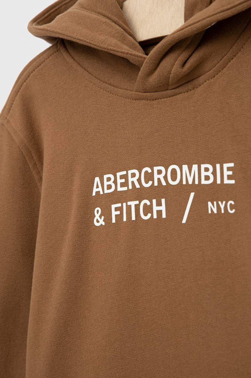 Abercrombie & Fitch Детски суичър в зелено с качулка с апликация - Pepit.bg