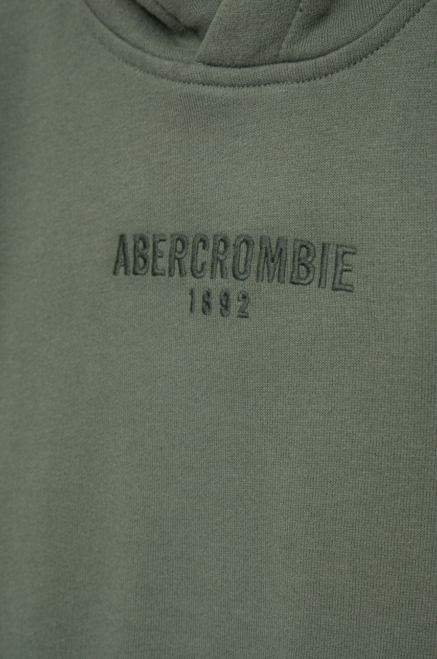 Abercrombie & Fitch Детски суичър в зелено с качулка с апликация - Pepit.bg