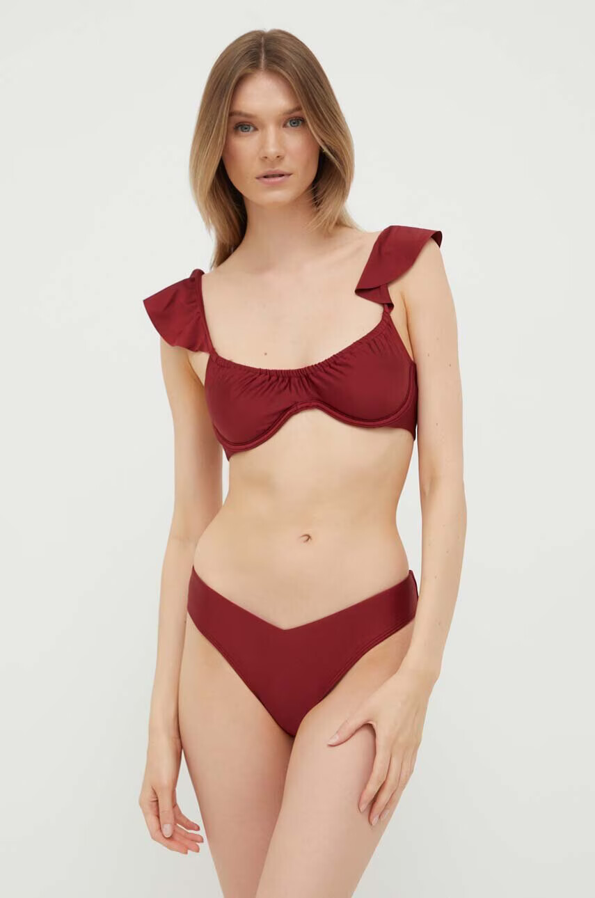 Abercrombie & Fitch Горнище на бански в бордо с меки чашки - Pepit.bg
