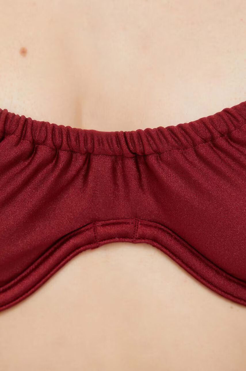 Abercrombie & Fitch Горнище на бански в бордо с меки чашки - Pepit.bg