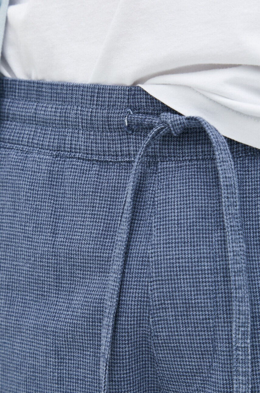 Abercrombie & Fitch Къс панталон с лен в синьо - Pepit.bg