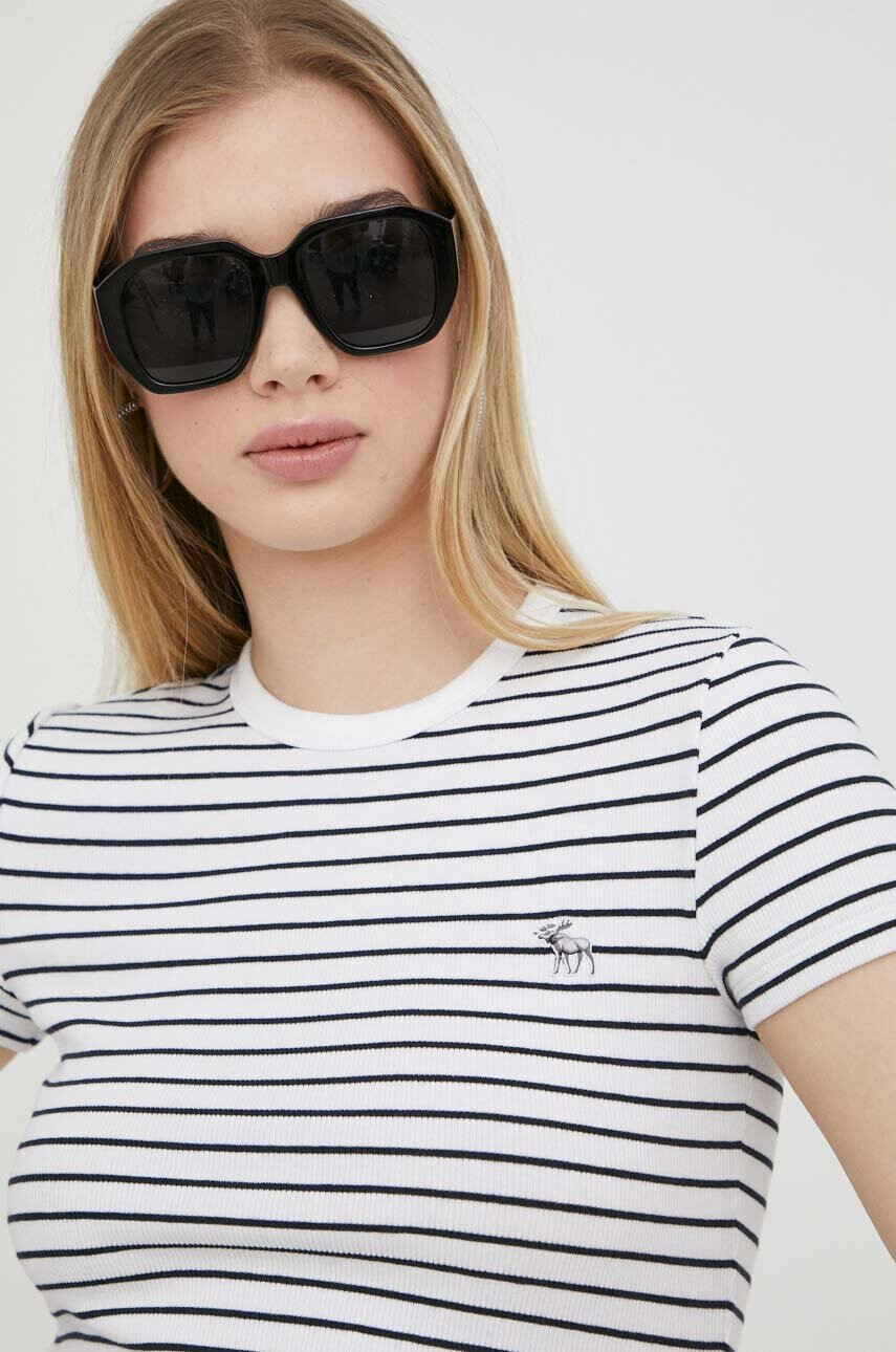 Abercrombie & Fitch Памучна блуза в бяло - Pepit.bg