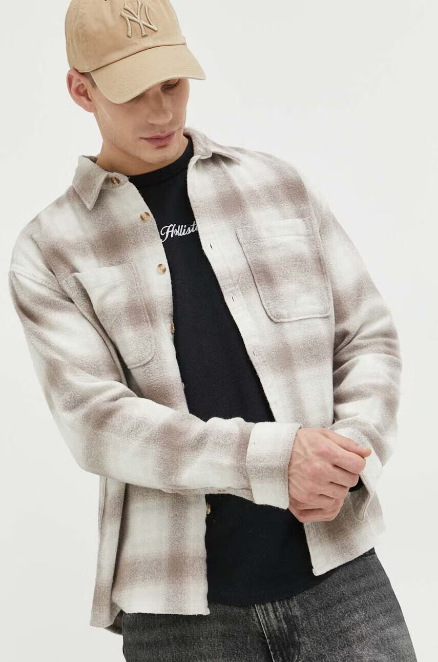 Abercrombie & Fitch Памучна риза в синьо - Pepit.bg
