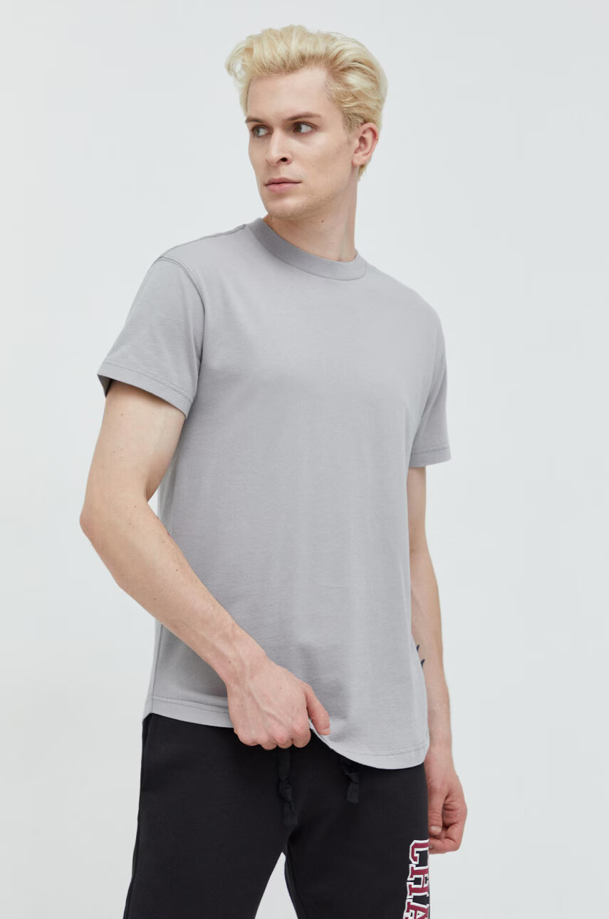 Abercrombie & Fitch Памучна тениска в сиво - Pepit.bg