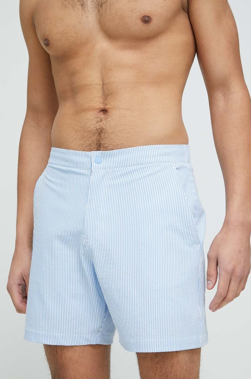 Abercrombie & Fitch Плувни шорти в синьо - Pepit.bg