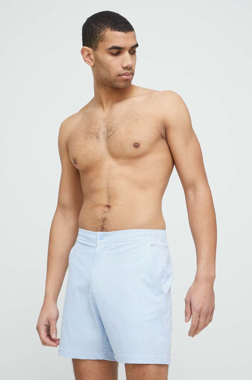 Abercrombie & Fitch Плувни шорти в синьо - Pepit.bg