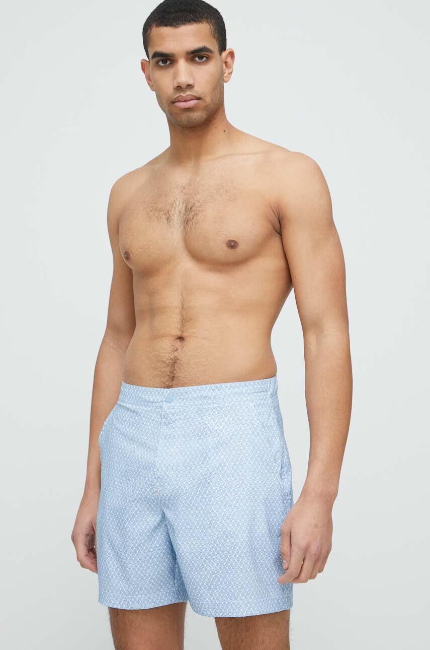 Abercrombie & Fitch Плувни шорти в синьо - Pepit.bg