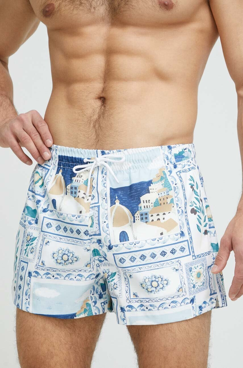 Abercrombie & Fitch Плувни шорти в синьо - Pepit.bg