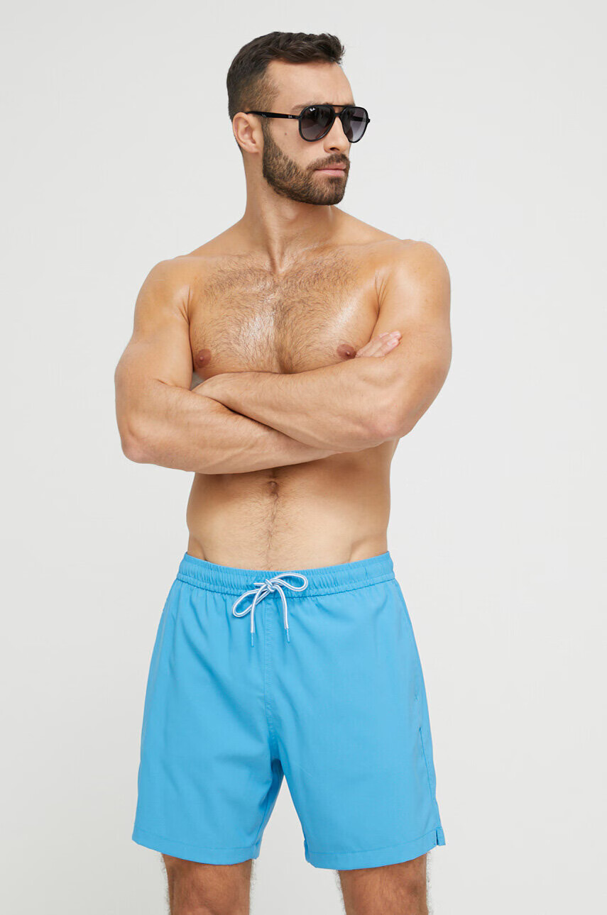 Abercrombie & Fitch Плувни шорти в синьо - Pepit.bg