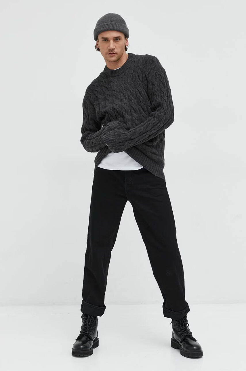 Abercrombie & Fitch Пуловер мъжки в сиво - Pepit.bg