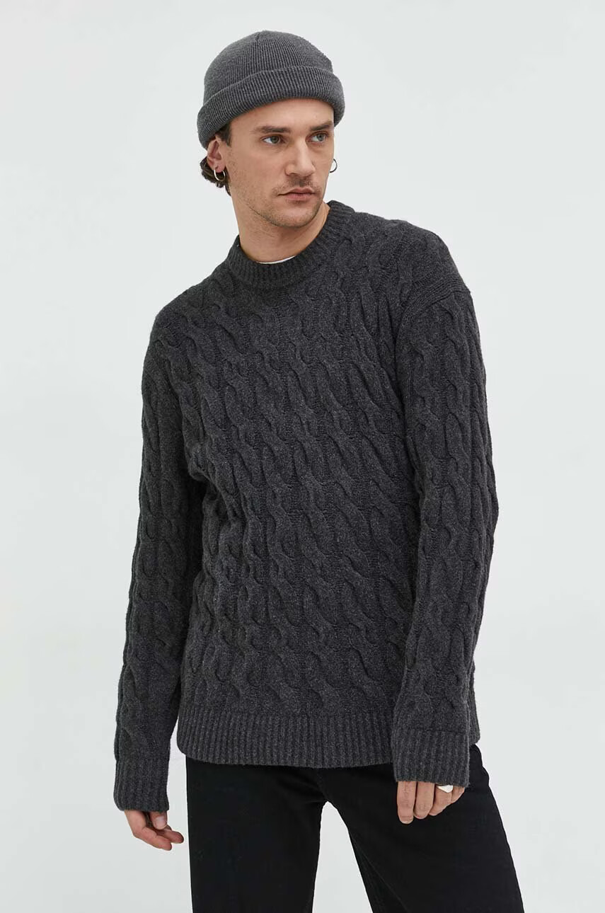 Abercrombie & Fitch Пуловер мъжки в сиво - Pepit.bg