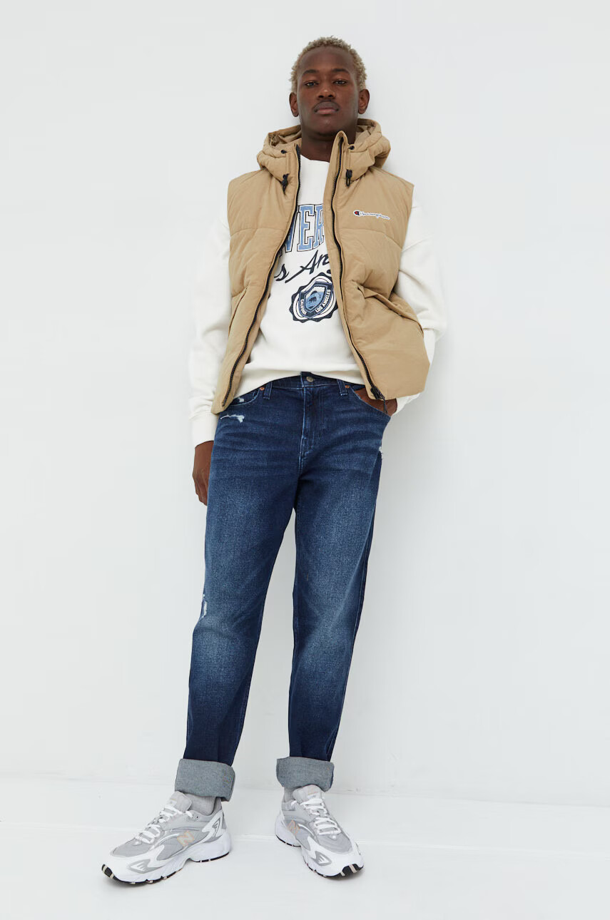 Abercrombie & Fitch Суичър в бежово с принт - Pepit.bg