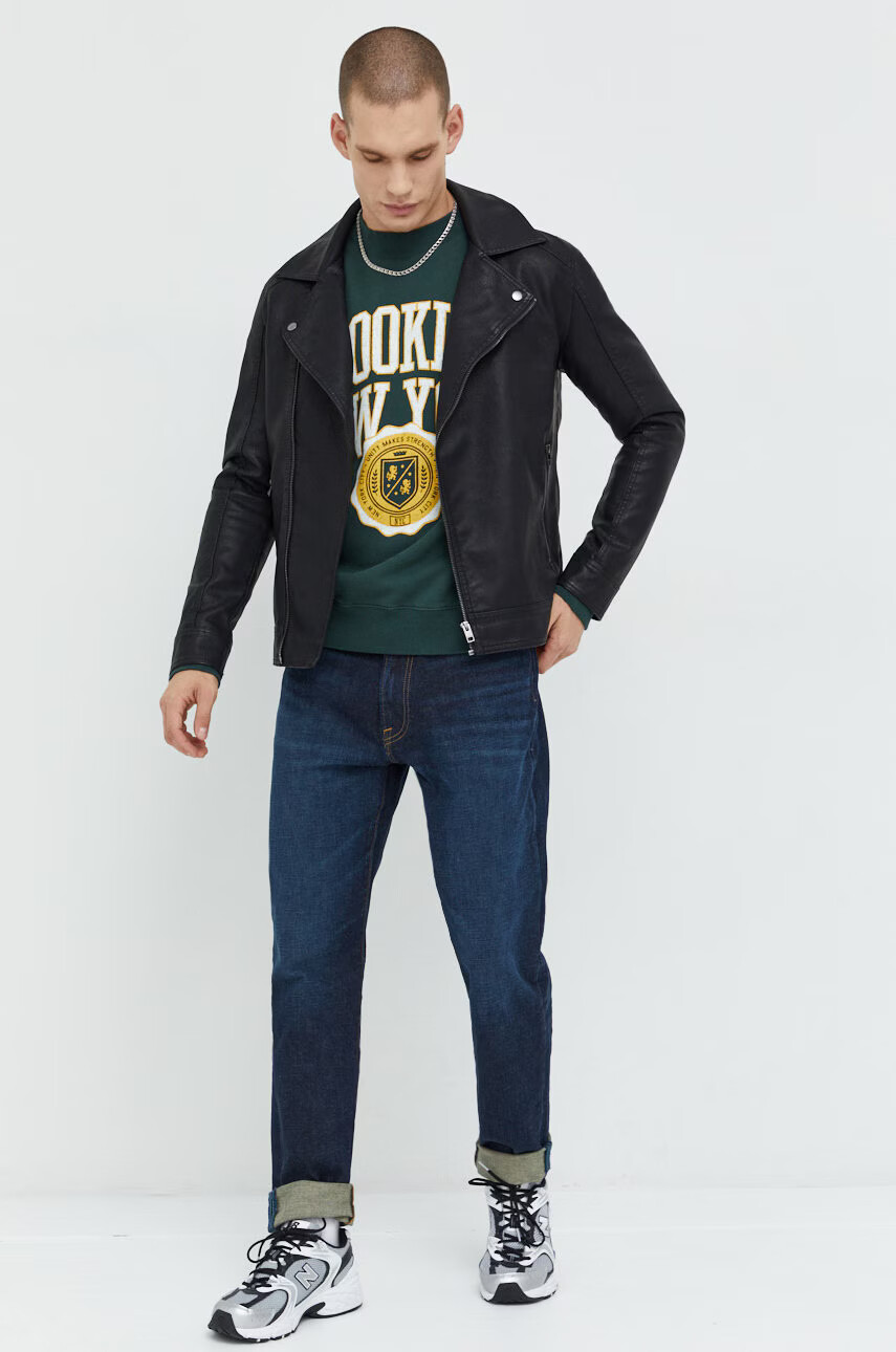 Abercrombie & Fitch Суичър в зелено с принт - Pepit.bg