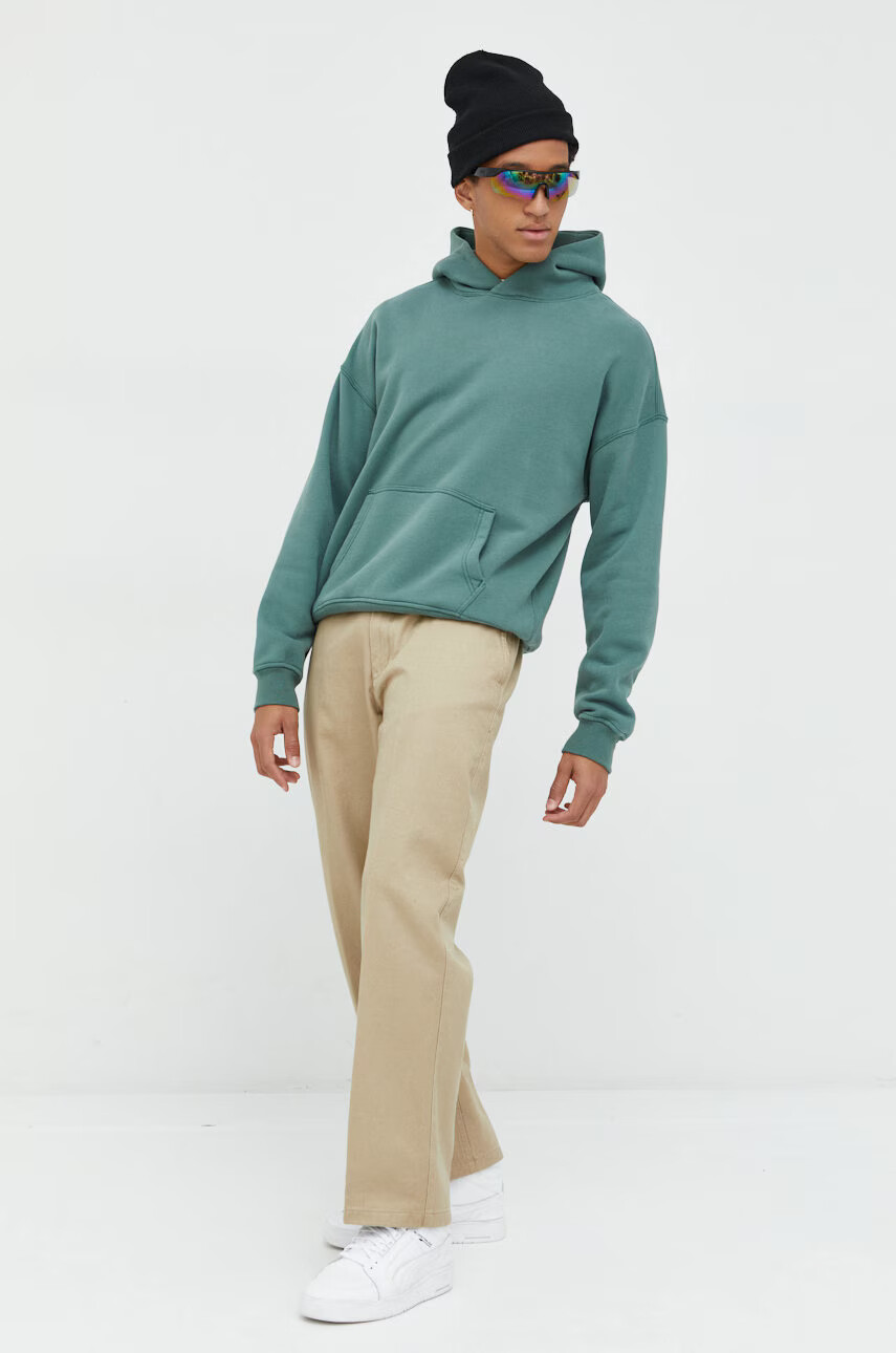 Abercrombie & Fitch Суичър в бежово с принт - Pepit.bg
